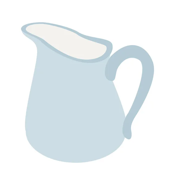 用于牛奶 咖啡和其他饮料的陶瓷壶 乳制品 矢量图解隔离设计 — 图库矢量图片