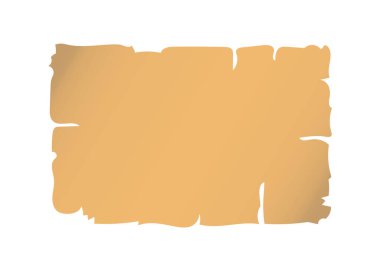 Papirüs parşömeni eski yırtık desenli boş kağıt. Çizgi film tasarımındaki vektör çizimi izole edildi