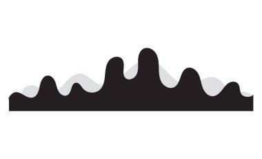 Dengeleyici ve müzik çalar için eğri dalgalı ses dalgası. Grafik tasarımında vektör illüstrasyonu izole edildi