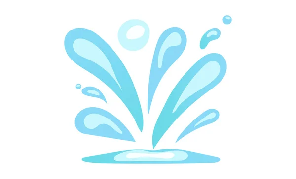 滴の爆発による水の効果は 異なる形状の飛沫 漫画デザインのベクトルイラスト — ストックベクタ