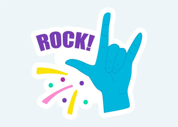Human Hand Two Fingers Shows Gesture Rock Music Party Vector — Vector de stock