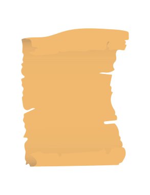 Papyrus parchment with ripped page, old empty manuscript. Illustration in cartoon design isolated