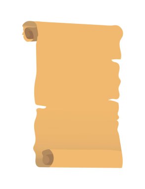 Ancient document with rolled edges, antique curled papyrus. Illustration in cartoon design isolated