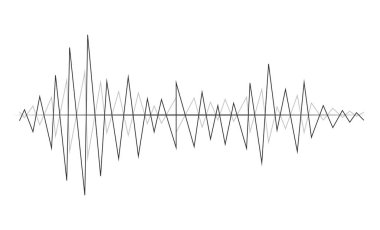 Sound wave in line graph form with different amplitude for equalizer. Illustration in graphic design isolated