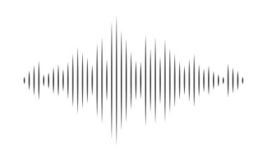 Sound wave in line vibration waveform for music player. Illustration in graphic design isolated