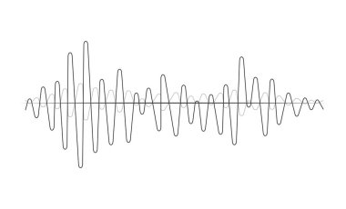 Sound wave in line form for music player or audio podcast. Illustration in graphic design isolated