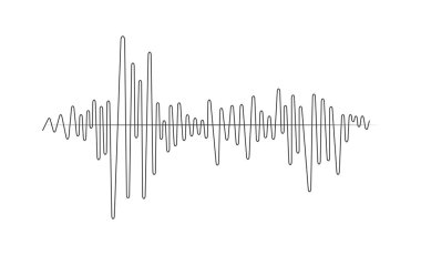 Simple line sound wave for voice recording or radio signal. Illustration in graphic design isolated