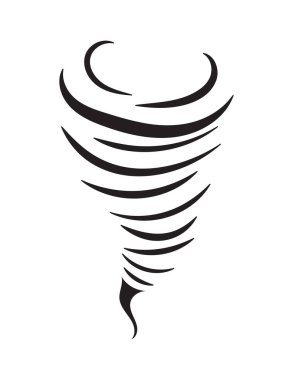 Tornado effect with black abstract lines hurricane storm. Illustration in comic cartoon design
