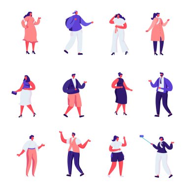 Set of Flat Fashion Designers and Models Characters. Cartoon Haute Couture Clothing and Runway, Girls Demonstrating Trendy Clothing Stand. Illustration.