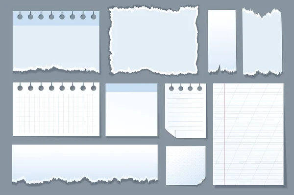Papel Rasgado Establece Elementos Gráficos Diseño Plano Paquete Diferentes Formas — Foto de Stock
