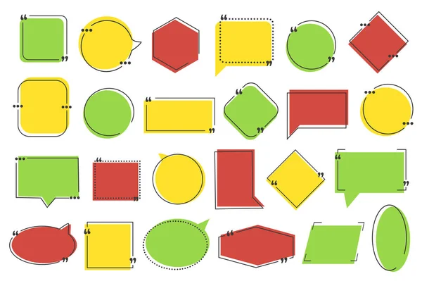 Citat Bubblor Mega Set Grafiska Element Platt Design Paket Med — Stock vektor