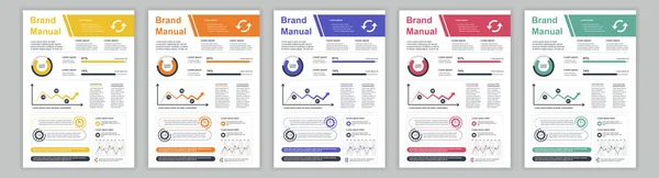 Din Business Brand Manual Templates Set Company Identity Brochure Page — Stockvektor