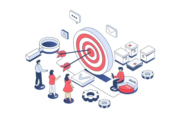 Target Audience Concept Isometric Design Business Team Studying Customer Focus — Stock Photo, Image