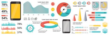 Mega bilgi elemanları kümesi veri görselleştirme vektör tasarım şablonu. Adımlar, seçenekler, iş süreci, iş akışı, diyagram, akış şeması, zaman çizelgesi, pazarlama için kullanılabilir. Bilgi paketleme grafikleri.