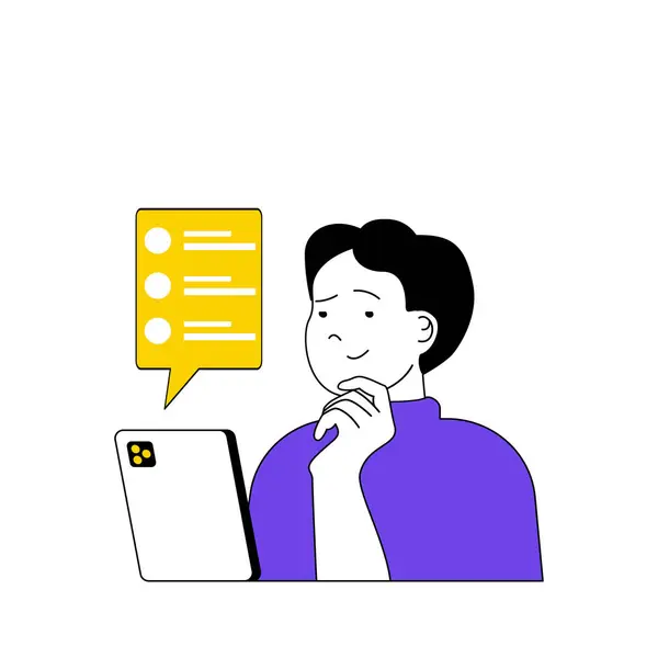 Online Voting Konzept Mit Cartoon Leuten Flachem Design Für Das — Stockvektor