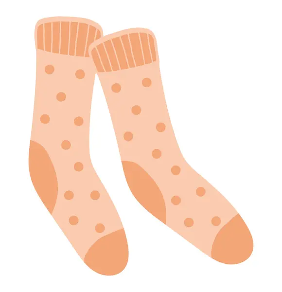 Cute Warm Socks Flat Design Autumn Spring Knitted Wool Stockings Ilustracje Stockowe bez tantiem