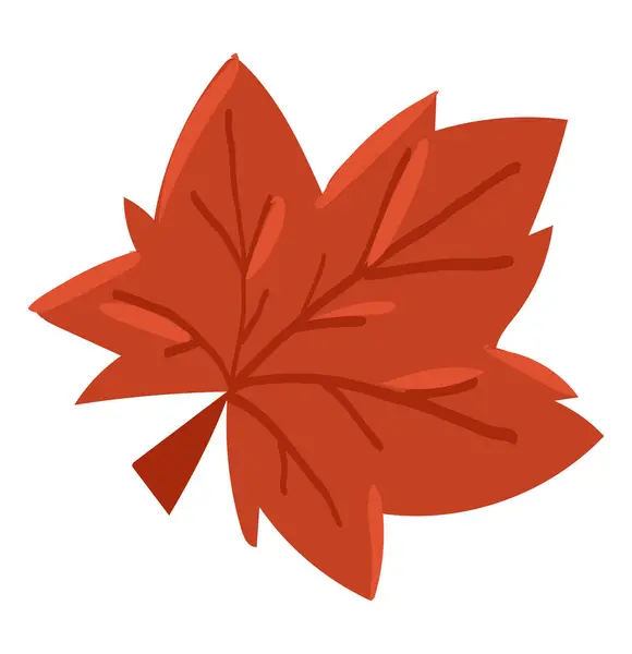 Red Maple Leaf Flat Design Autumn Tree Foliage Canadian Symbol Grafika Wektorowa