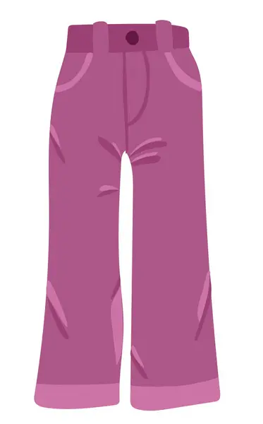 Purple Pants Belt Flat Design Stylish Casual Women Denim Trousers Wektory Stockowe bez tantiem