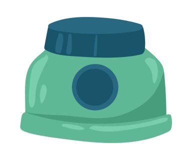 Krema kavanozu düz tasarlanmış. Yüz veya vücut bakımı kozmetik ürünleri. Vektör çizimi izole edildi.