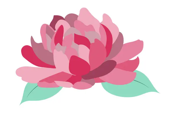 Gyöngyfej Lapos Kivitelben Rózsaszín Virágzó Rózsa Virág Zöld Levelekkel Elkülönített Jogdíjmentes Stock Vektorok