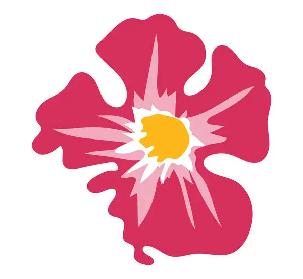 Absztrakt Vörös Virág Fej Lapos Kivitelben Virágzó Virág Szirmokkal Elkülönített Jogdíjmentes Stock Vektorok