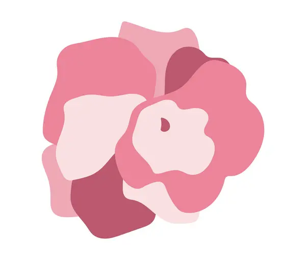 Absztrakt Rózsaszín Rózsa Fej Lapos Design Tavaszi Virágzás Közelről Elkülönített Stock Vektor