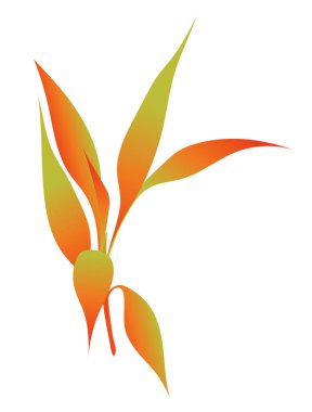 Sonbahar yaprakları düz dizayn edilmiş. Soyut parlak turuncu yaprak fırçası. Vektör çizimi izole edildi.