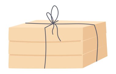 Düz dizaynlı pizza kutuları. Teslimat için karton pizza paketleri yığını. Vektör çizimi izole edildi.