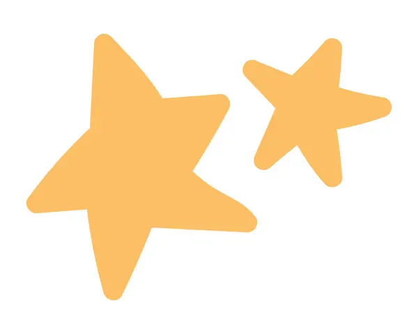 Cute Yellow Stars Flat Design Bright Symbol Award Success Rating — Stock Vector