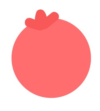 Düz dizaynlı kırmızı domates. Doğal taze bitki, sağlıklı organik sebze. Vektör çizimi izole edildi.