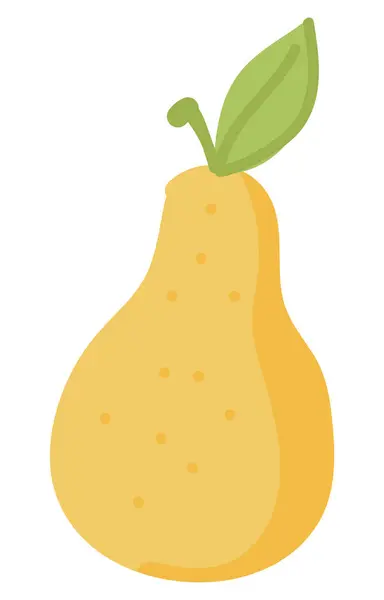 Pera Amarilla Diseño Plano Fruta Jugosa Saludable Postre Fresco Orgánico Ilustración de stock