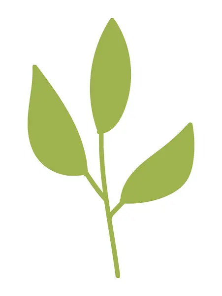 Ramita Verde Con Hoja Diseño Plano Medio Ambiente Sostenible Eco Ilustración de stock