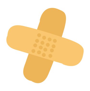 Düz dizaynlı tıbbi alçı. İlk tedavi için yapışkan bant. Vektör çizimi izole edildi.