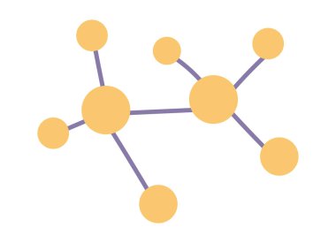 Düz dizayn molekül yapısı. Kimyasal bağlantıları olan moleküler formül. Vektör çizimi izole edildi.