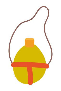 Düz dizaynlı vintage matara. Metal içecek konteynırı gezintisi. Vektör çizimi izole edildi.