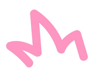 Düz dizaynlı soyut pembe bitki. Basit bir botanik dekoru. Vektör çizimi izole edildi.