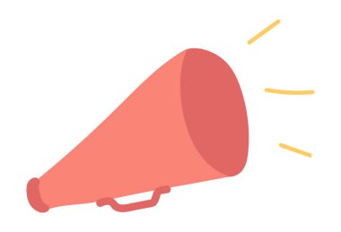 Yönetmen megafon düz tasarım. Film yapımcısı hoparlör. Vektör çizimi izole edildi.