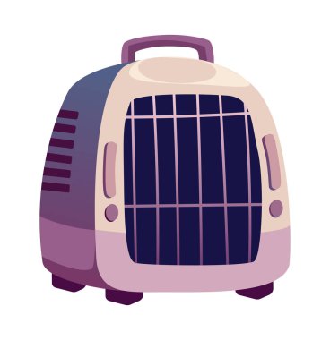Hayvanları güvenli ve rahat bir şekilde taşımak için geleneksel olarak yumuşak renklerde evcil hayvan taşıyıcı düz vektör çizimi