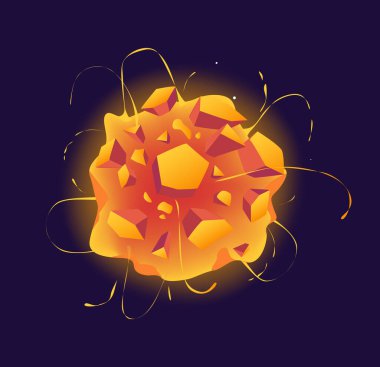 Vektör resmi, parlak efektli düz vektör illüstrasyonlu çoklu geometrik şekilli canlı ve çarpıcı derecede soyut bir tasarım sergiliyor