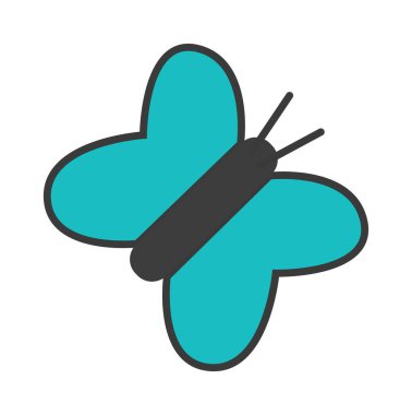 Düz ve basit bir tasarımı tasvir eden renkli kelebek vektör çizimi doğanın güzelliğini ve canlılığını gözler önüne seriyor modern tasarım düz vektör çizimi