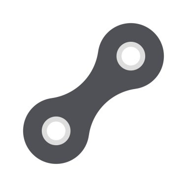 Düz dizaynlı bisiklet zinciri. Dağ bisikleti bileşeni yakın plan. Vektör çizimi izole edildi.