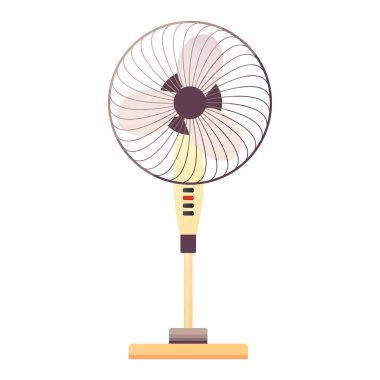 Düz dizayn zemin pervanesi. Ev yapımı elektronik alet, üflemeli pervane. Vektör çizimi izole edildi.