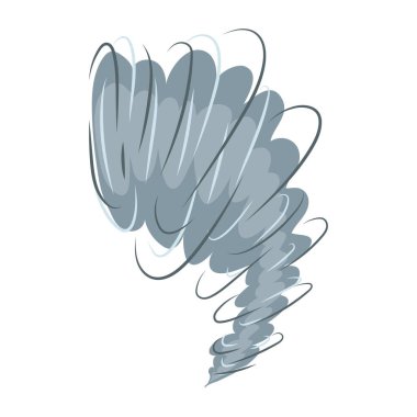 Düz dizaynlı hortum girdabı. Girdap bacalı vahşi enerji kasırgası. Vektör çizimi izole edildi.