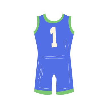 Düz dizaynlı basketbol üniforması. Takım oyuncusu için şort ve forma. Vektör çizimi izole edildi.