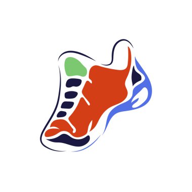 Düz dizaynlı basketbol ayakkabısı. Takım oyuncusu ayakkabı silueti. Vektör çizimi izole edildi.