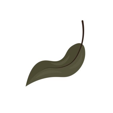 Düz dizayn yeşil yaprak. Soyut yaz bahçesi yaprakları uçuşuyor. Vektör çizimi izole edildi.