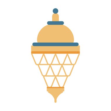 Geleneksel Fas asma lambası. Süslü asılı fener. Vektör çizimi izole edildi.