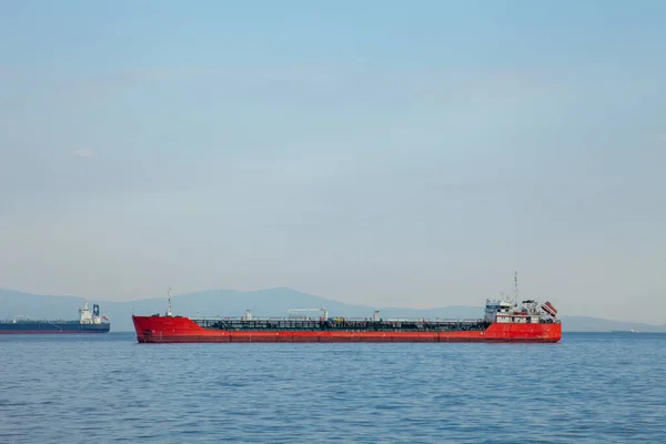 Stambuł Avcilar Turcja 2023 Międzynarodowy Statek Transportowy Czekać Załadunek Portu — Zdjęcie stockowe
