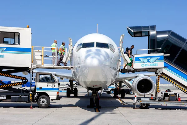 Rize Pazar Türkei 2023 Turkish Airlines Flugzeug Passagiere Verlassen Bord — Stockfoto