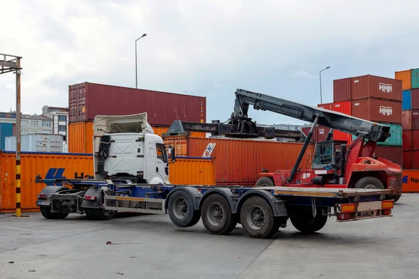 Istanbul Beylikduzu Turecko 2023 Nádrž Pro Logistický Import Exportní Obchod — Stock fotografie